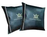 VIP Car Interior Set Black With Gold Stitch Smooth Pillows