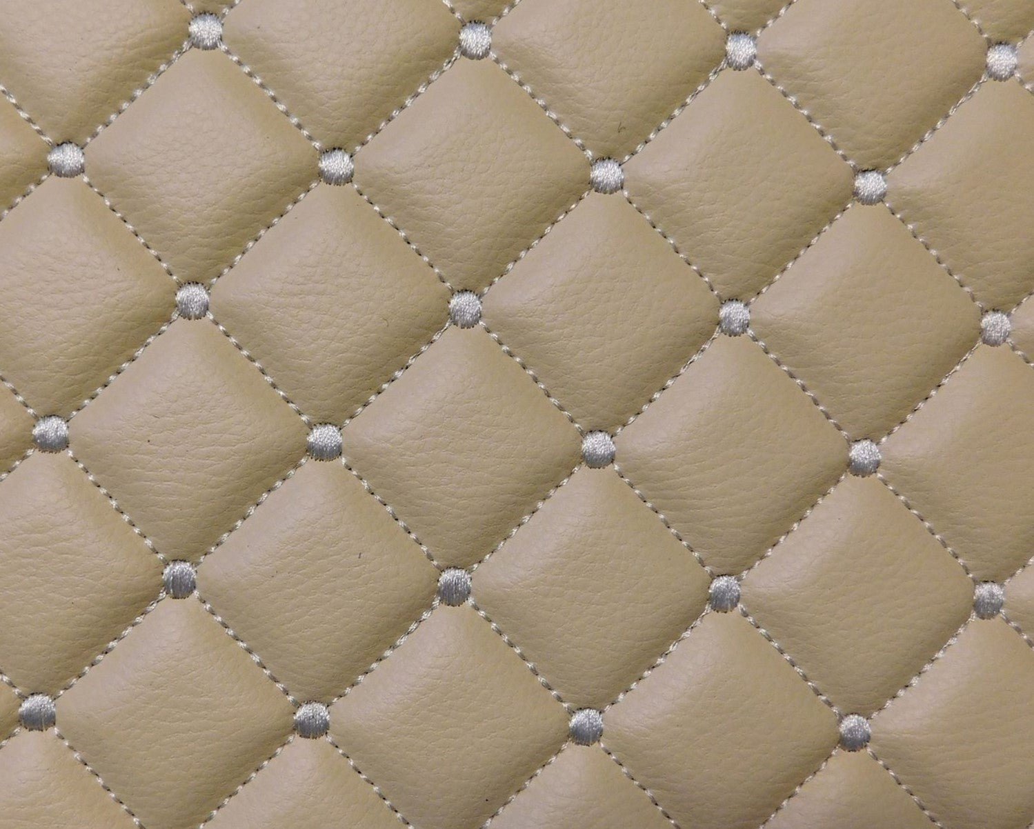 Tan With Cream Diamond Stitch Material