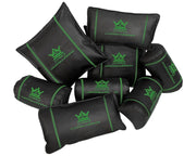 VIP Car Interior Smooth Set Black With Green Stitch Pillows
