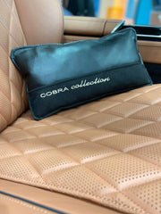 VIP Car Interior Set Black With Gold Stitch Smooth Pillows