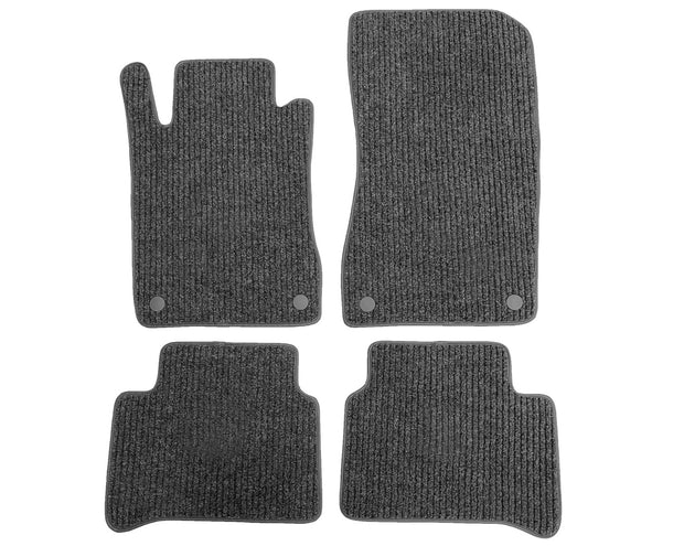 OMAC Premium TPE Floor Mats For Mercedes E-Class W211 S211 2004-2009 - 4 Piece Set, Black, All-Weather