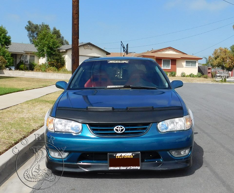 Black Hood Bra Protector Mask Cover For Toyota Corolla 2003-2006 - Easy Fit, Washable