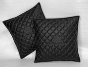 VIP Car Interior Set Black With Black Diamond Stitch Pillows