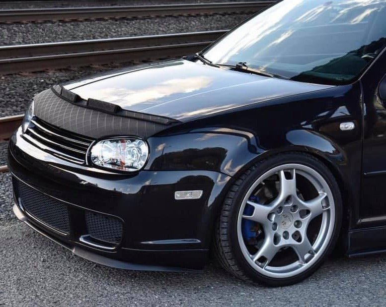 Car Hood Bonnet Bra - Fits DEBADGED VW Bora Jetta Mk4 1999-2005 - Nose Front End Mask - Black